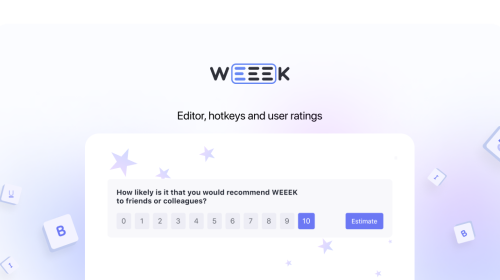 Weeek Week #63: editor, hotkeys and user ratings