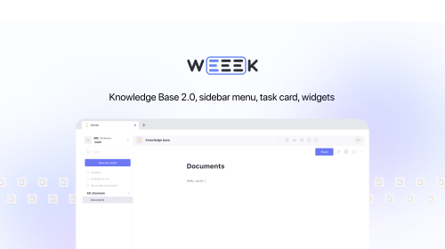 Weeek Week #57: Knowledge Base 2.0, sidebar menu, task card, widgets