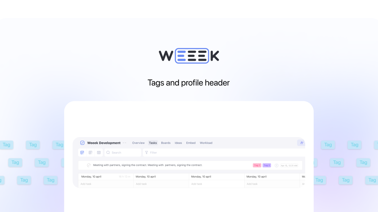Weeek Week #56: Tags and Profile Header