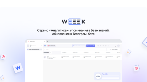 Weeek Week #62: сервис «Аналитика», упоминания в Базе знаний, задачи в Телеграм-боте