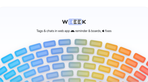 WEEEK Week 43: Tags and chats on the web, reminders and boards on Android, optimization on iOS