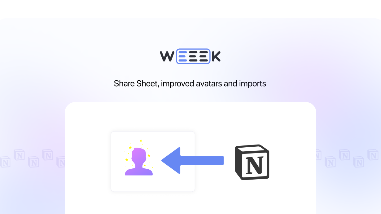 Weeek Week #60: Share Sheet, improved avatars and imports
