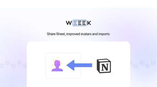 Weeek Week #60: Share Sheet, improved avatars and imports