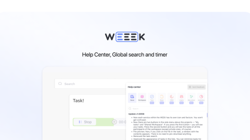 Weeek Week #54: Help Center, Global Search and Timer
