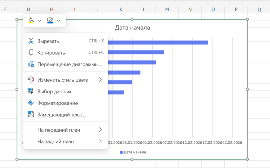 Меняем формат вертикальной оси в Ecxel