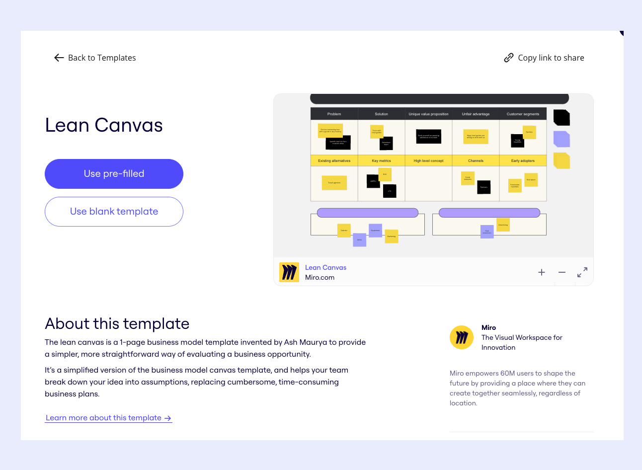 Lean Canvas Miro