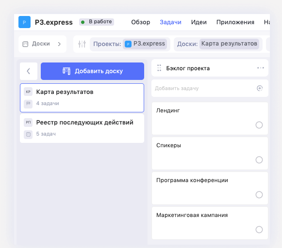 Карта результатов