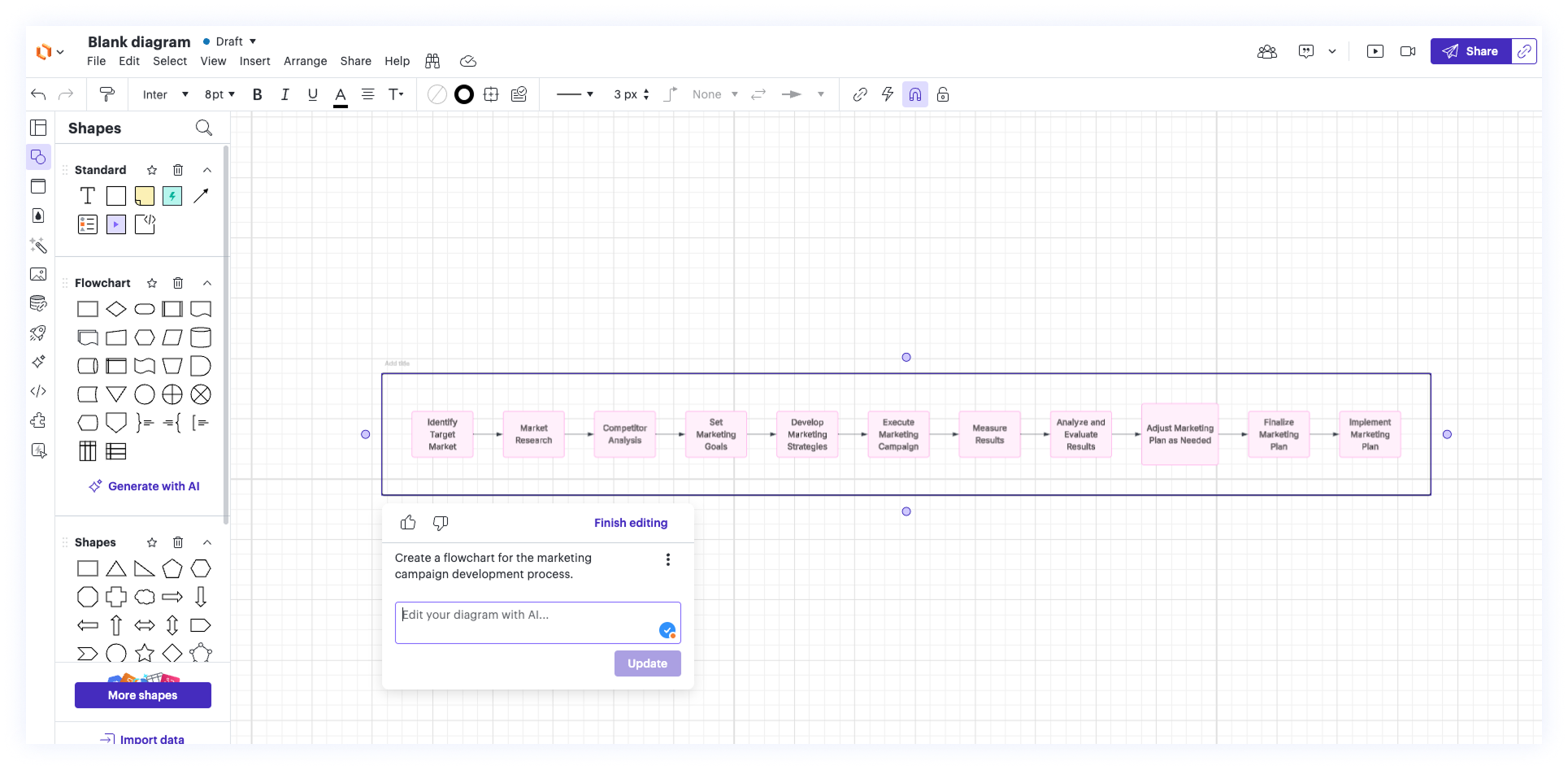 Пример диаграммы в&nbsp;Lucidchart