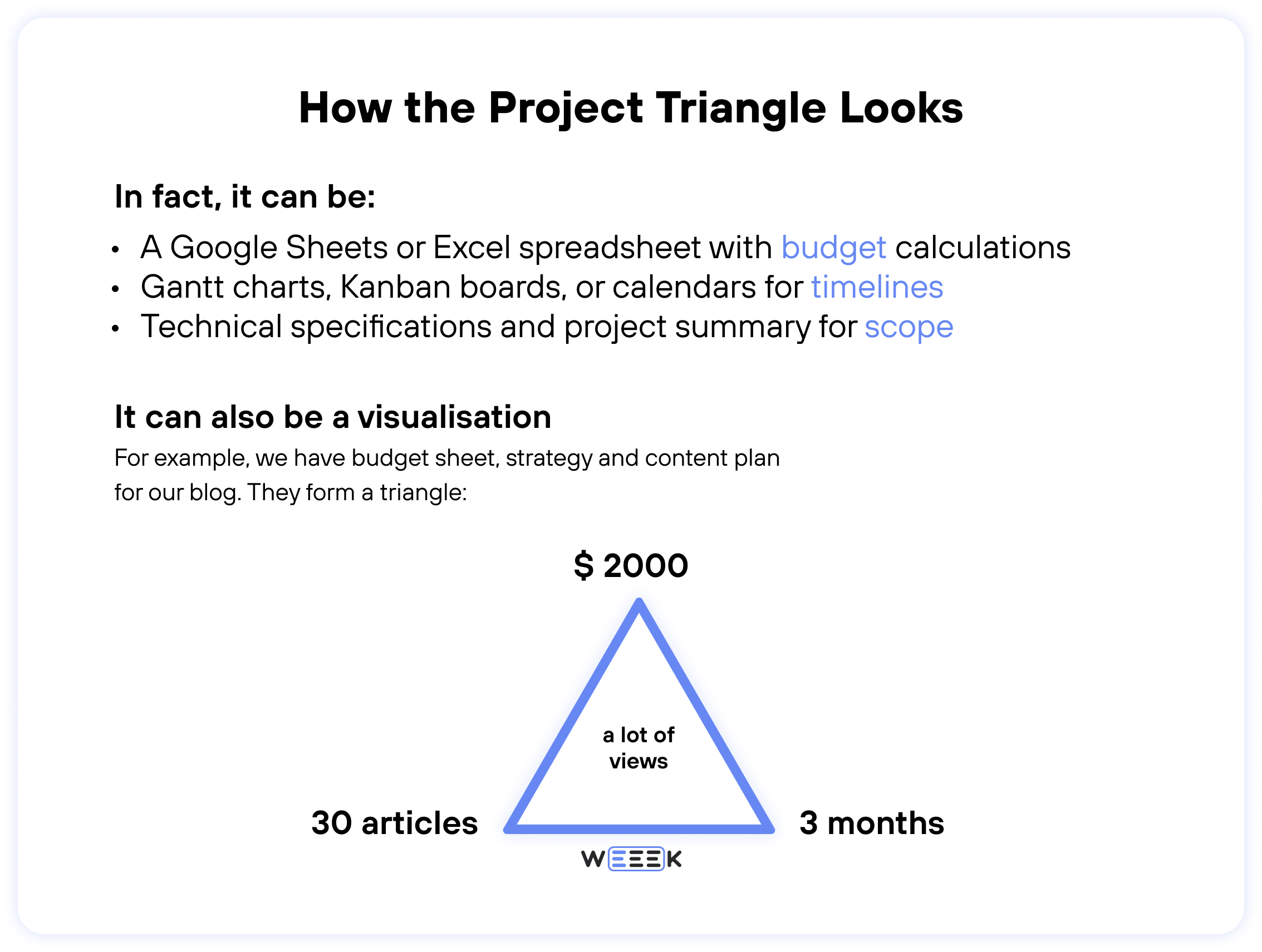 How the Project Management Triangle Looks