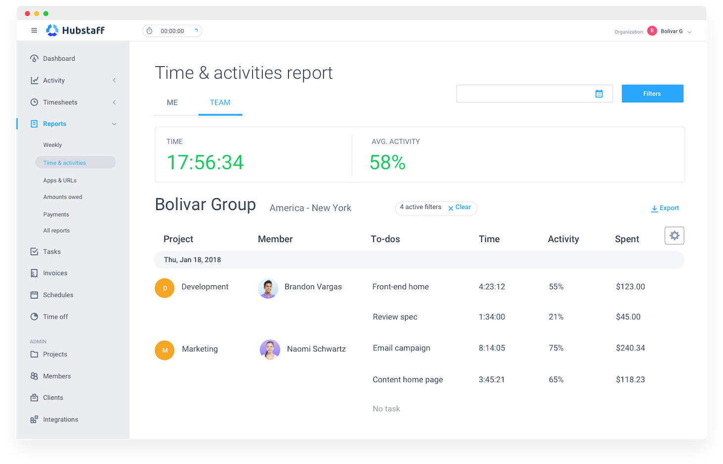 Платформа для контроля рабочего времени