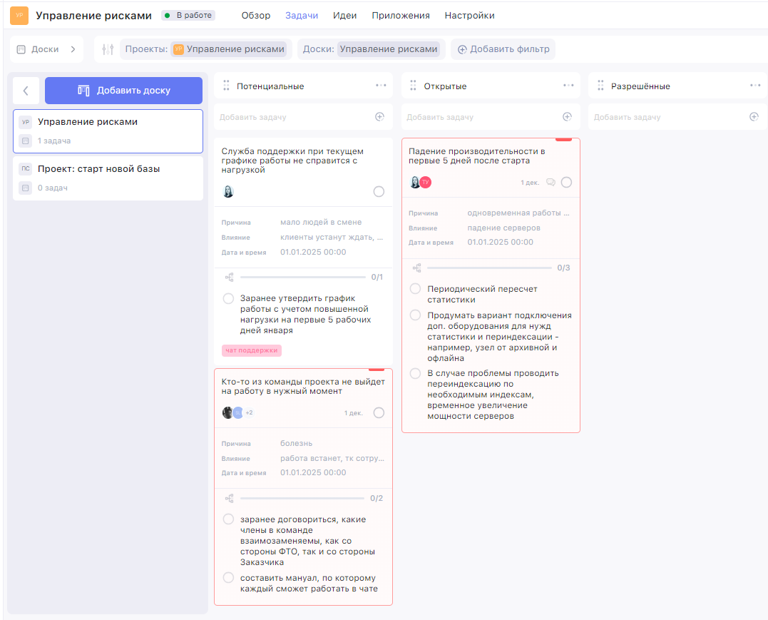 Управление рисками с помощью WEEEK