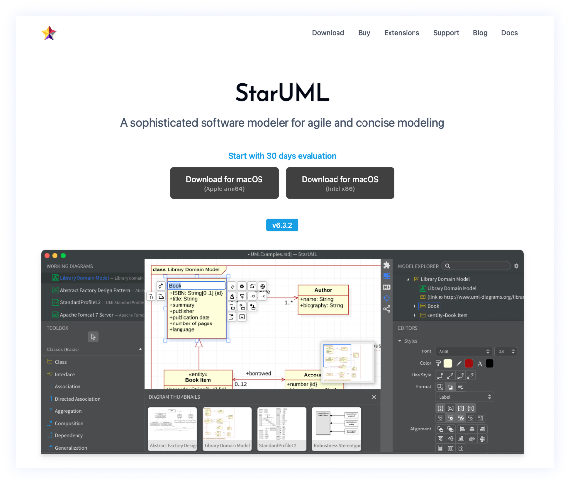 Пример диаграммы в&nbsp;StarUML