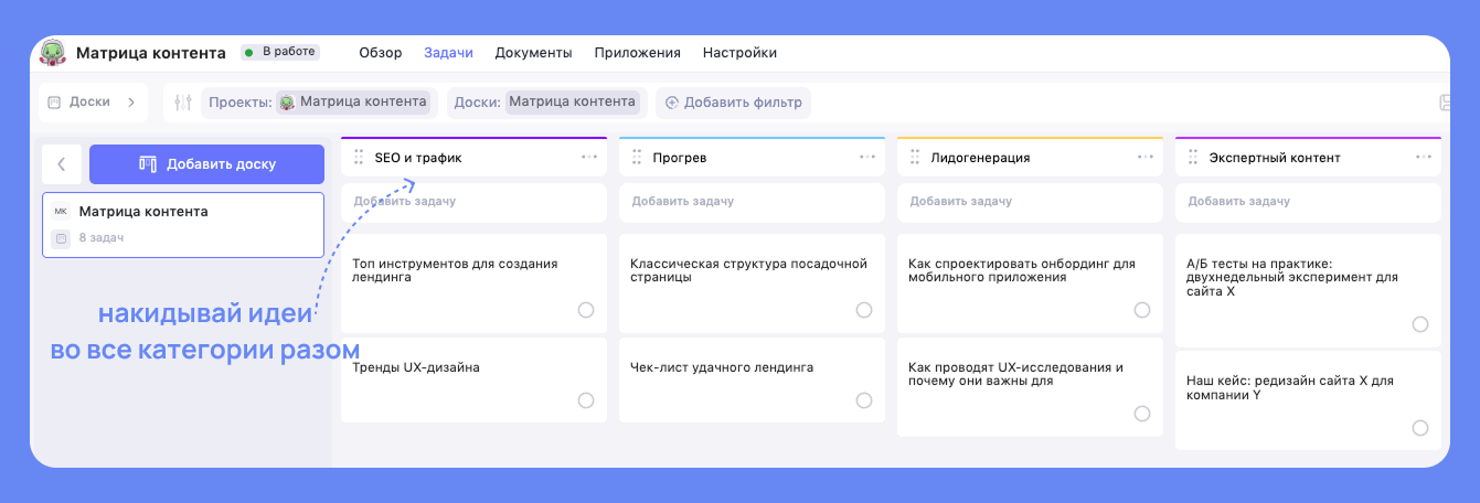 Генерация идей для контента в WEEEK