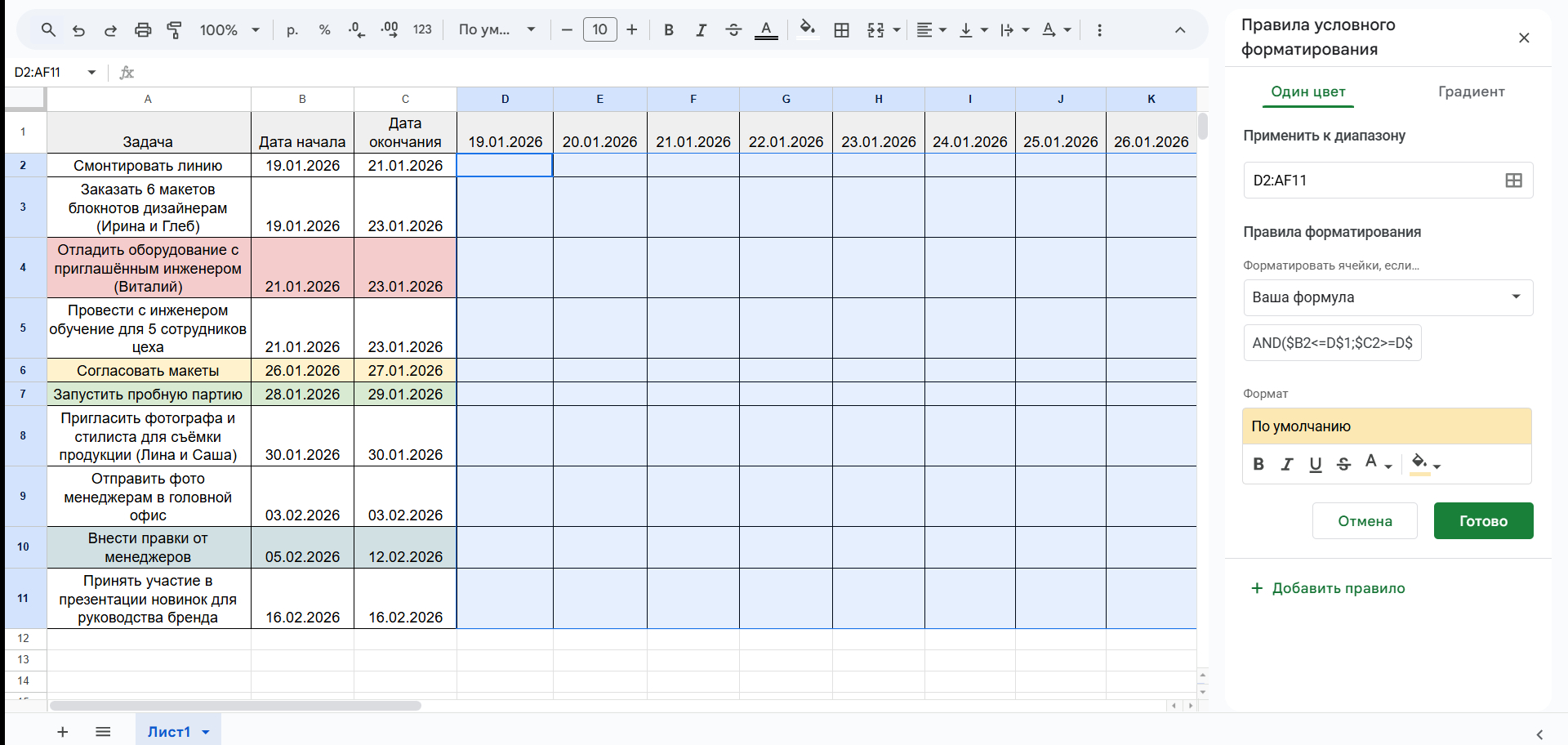 Как быстро построить псевдо-Гант
