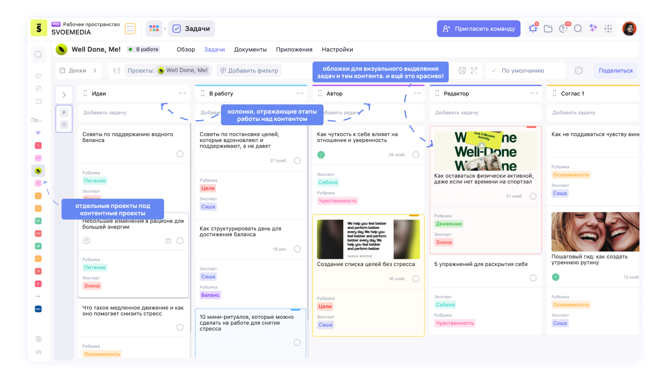 Как перевезти редакции из Notion в WEEEK. Кейс контент-агентства SVOEMEDIA