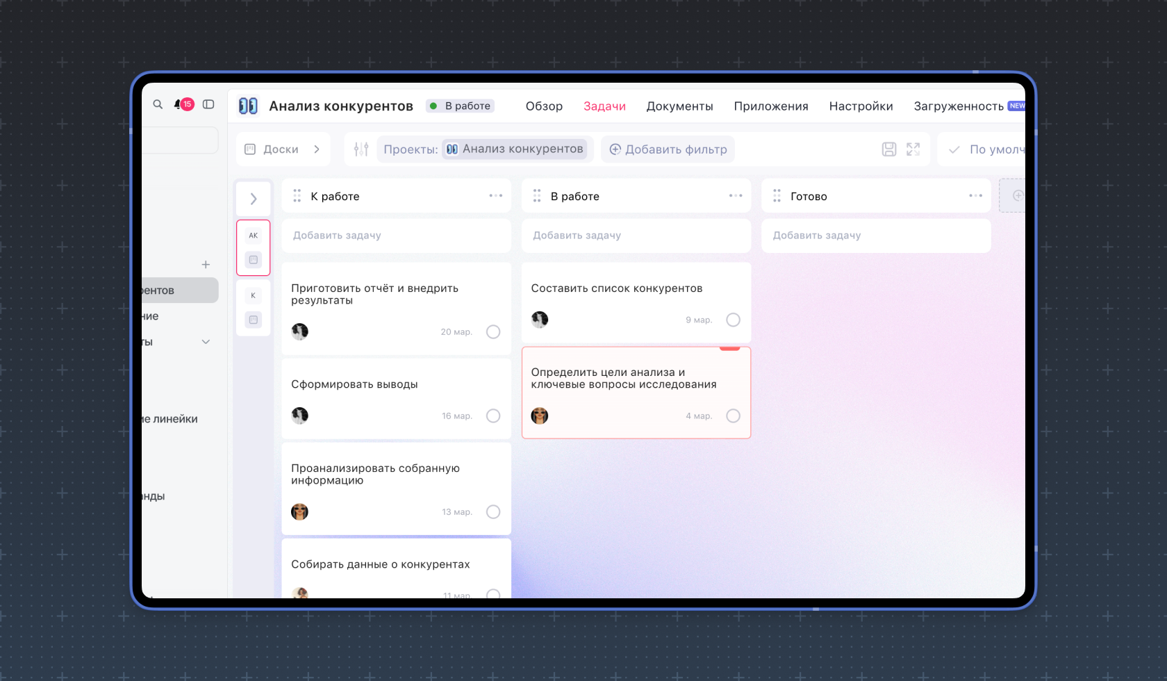 План анализа конкурентов в WEEEK