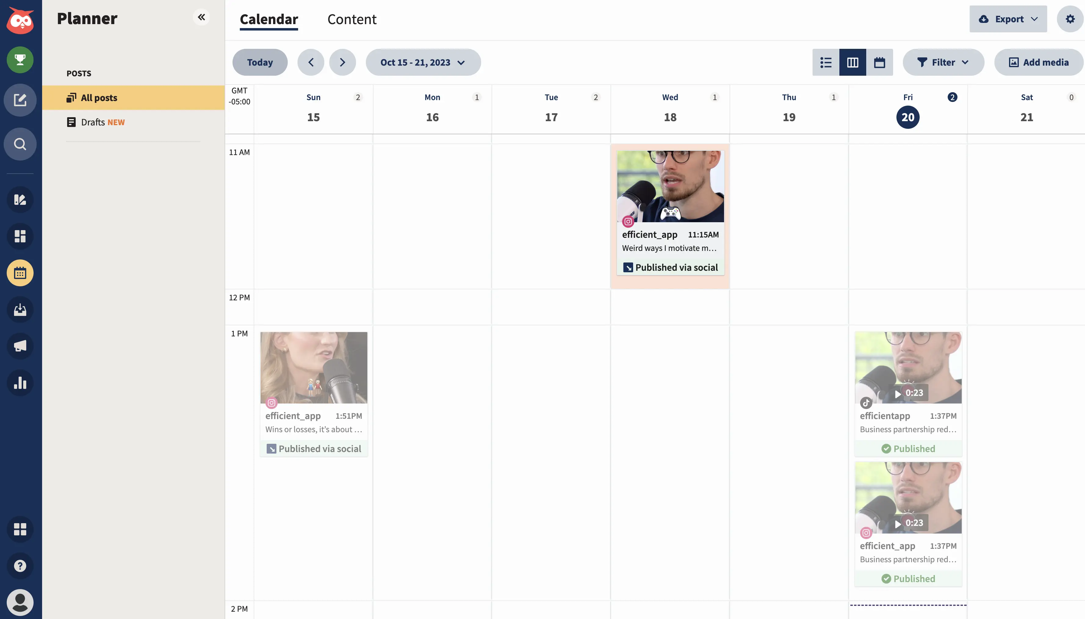 Интерфейс Hootsuite