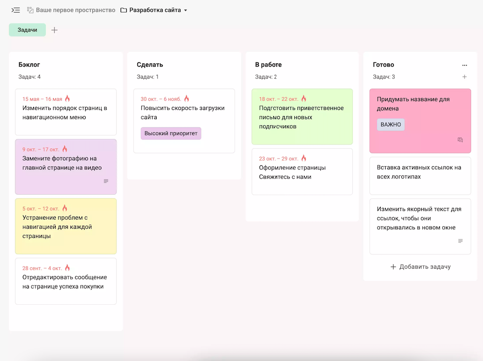 Таск менеджер для команды
