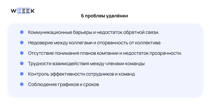 Проблемы управления удалённой команды