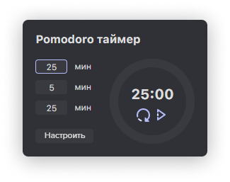 Таймер для помодоро
