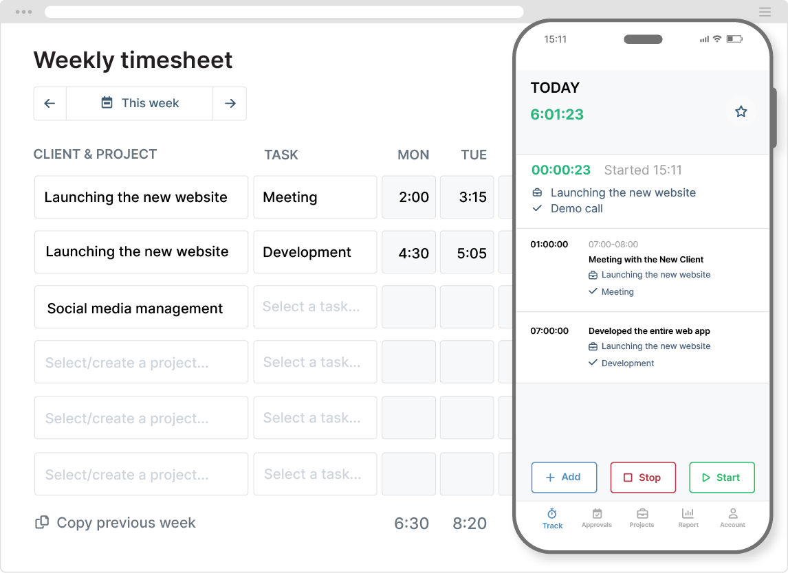 MyHours: версия приложения на телефон&nbsp;