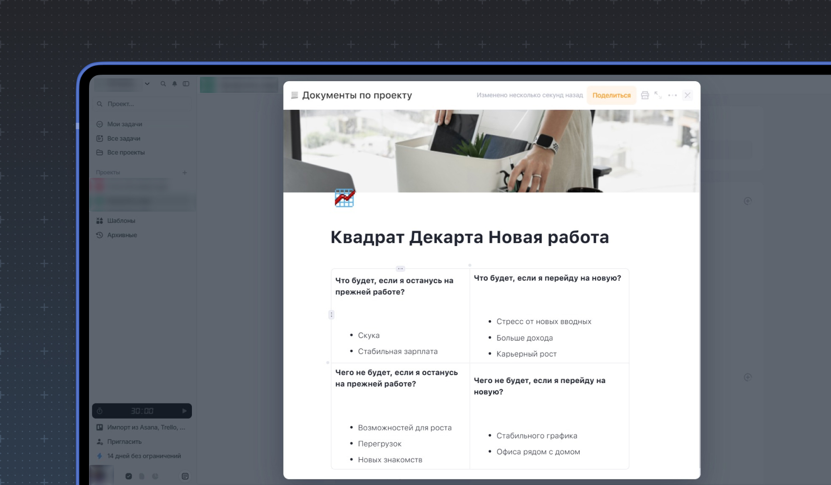 Как обдумать смену работы с помощью квадрата Декарта