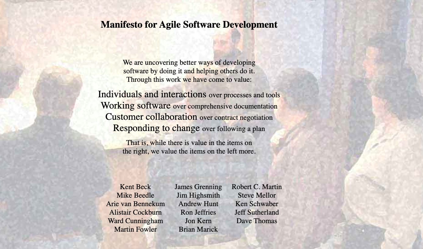 agile manifesto and people that signed it