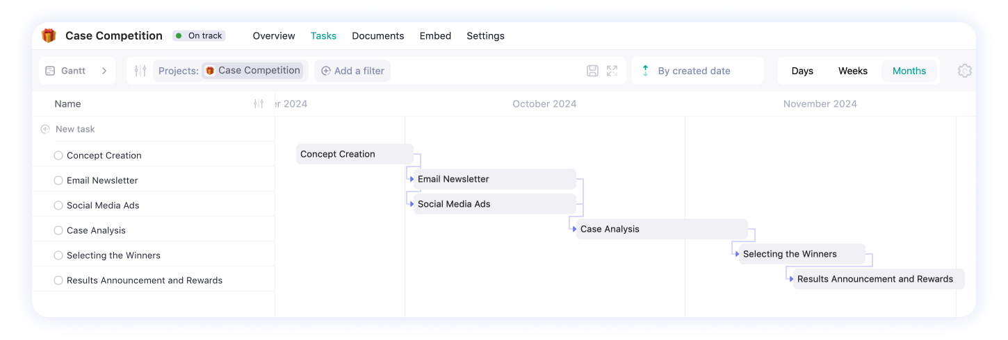 project calendar plan for marketing