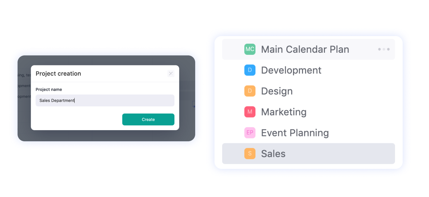 project calendar plan for development