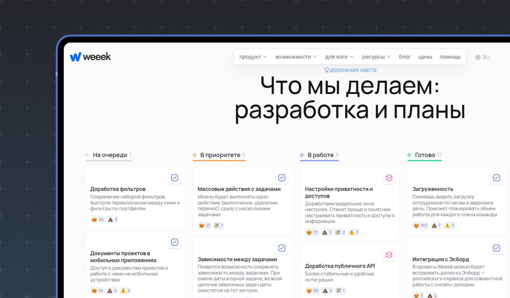 Дорожная карта Weeek