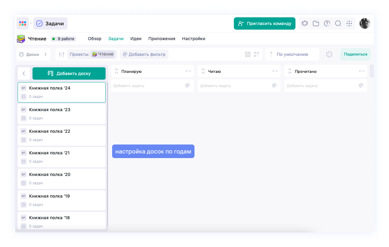 Читательский дневник в WEEEK