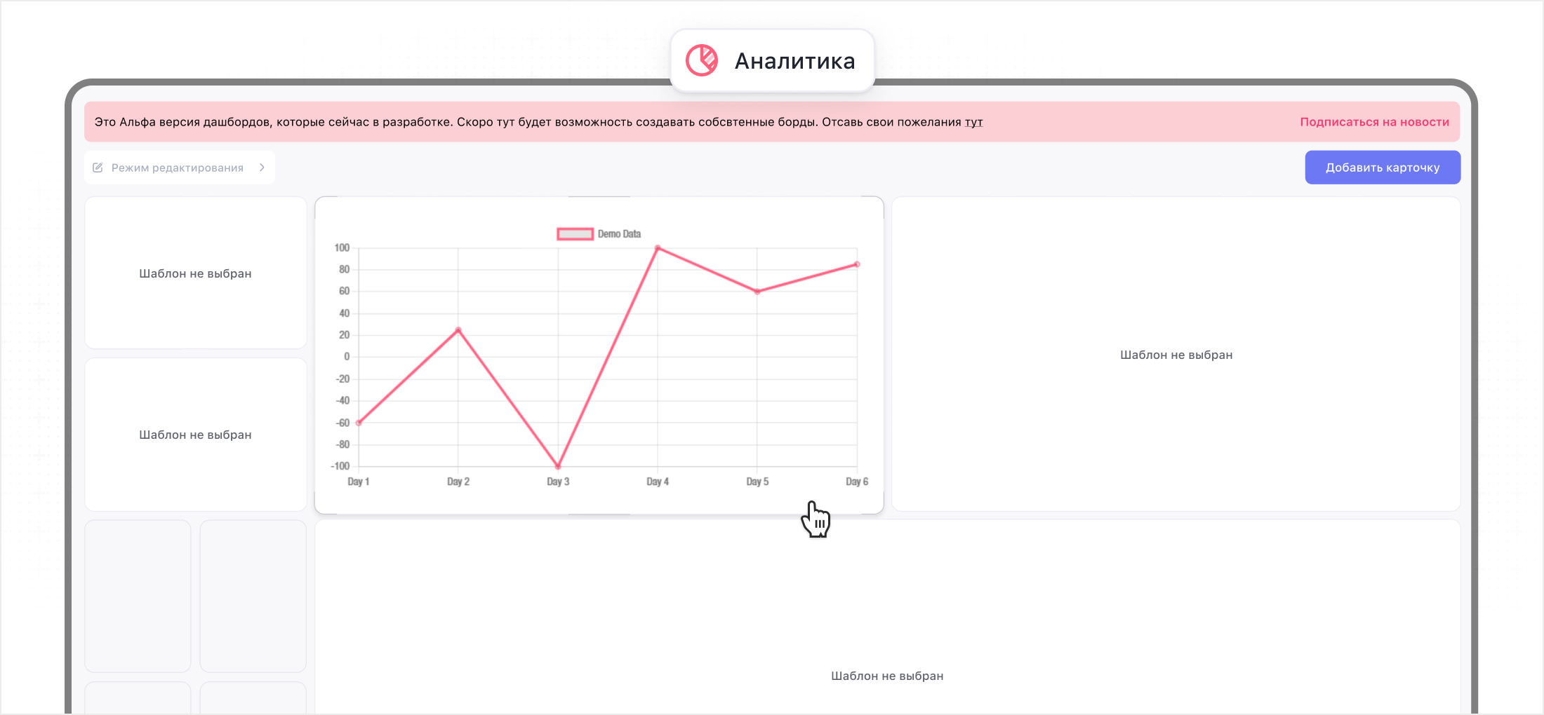 Демоверсия дашбордов в Аналитике